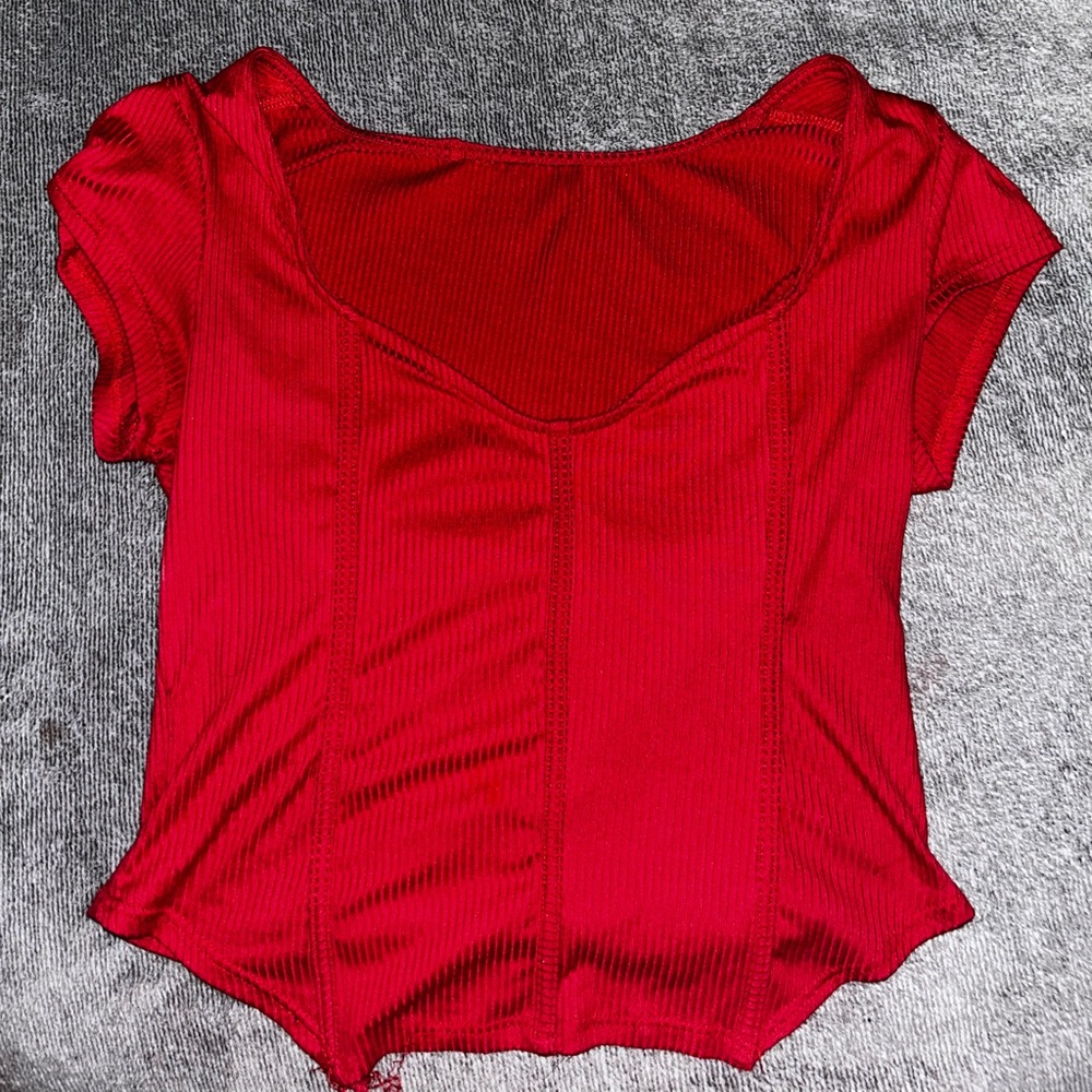 Red crop top
